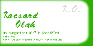 kocsard olah business card